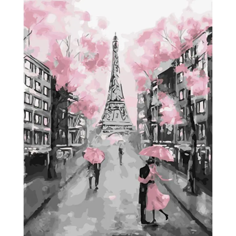 Frame Pink Tower Home Decor Diy Painting By Numbers Wall Art Canvas Hand Painted Acrylic Paint Kits 40x50cm | Дом и сад