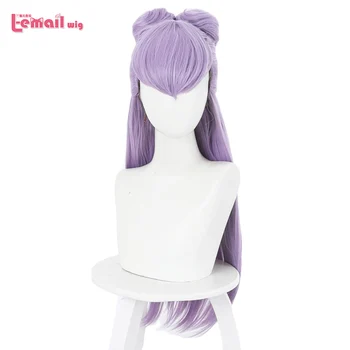 

L-email wig KDA Baddest Evelynn Cosplay Wigs LOL KDA Cosplay Long Purple Wigs with Buns Heat Resistant Synthetic Hair Game Cos