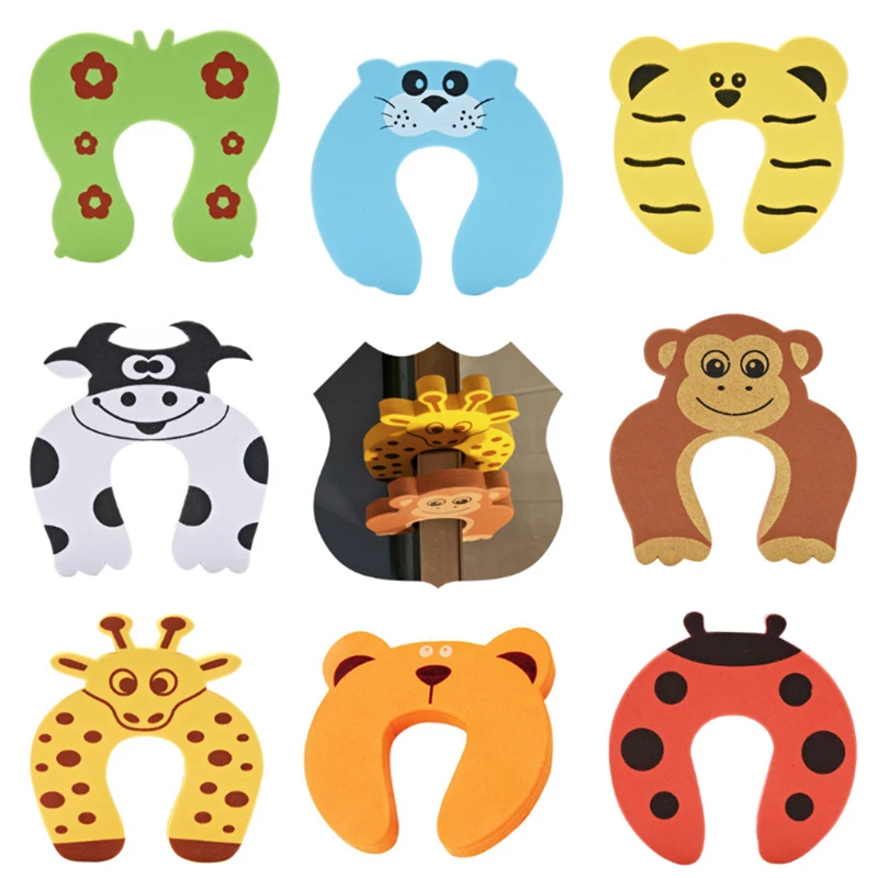 5pcs Child safety door cards are used for door tables and chairs to avoid collision and anti-locking Two styles of random colors