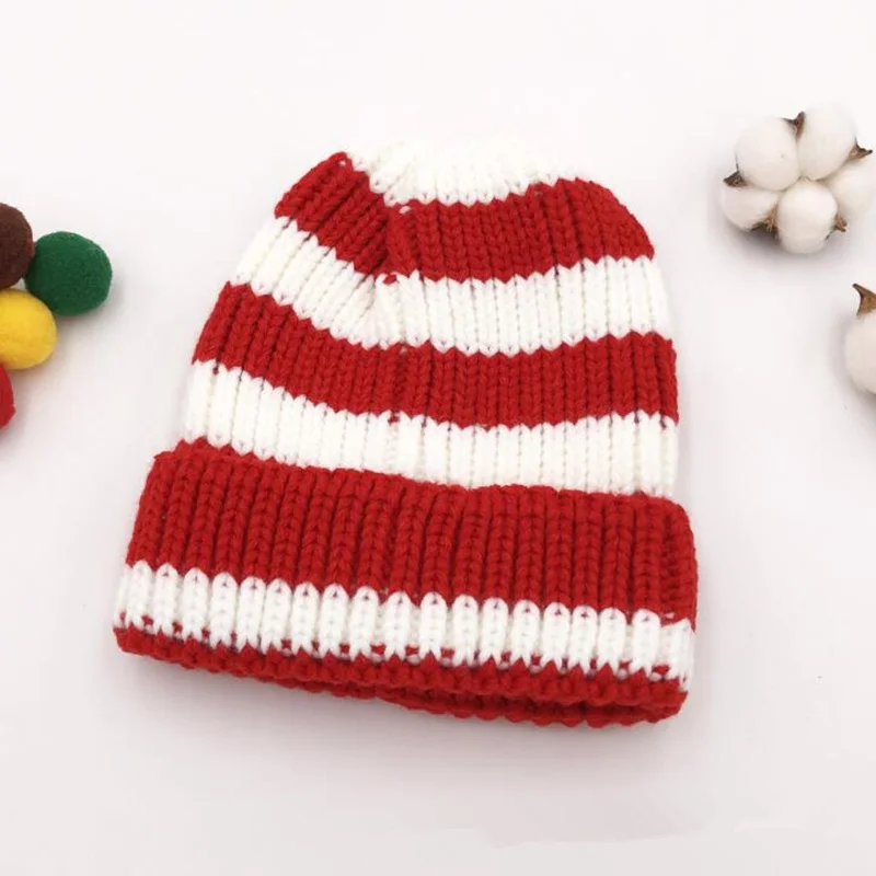 

Winter Spring Baby Hat Baby Boy Girl Hat Cap Stripes Kids Children Newborn Bonnet Beanie Boys Caps H4