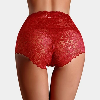 

Plus Size Women Sexy High Waist Knicker Lingerie Lace Floral Brief Panties Underwear Panties Briefs Hipster Underpant