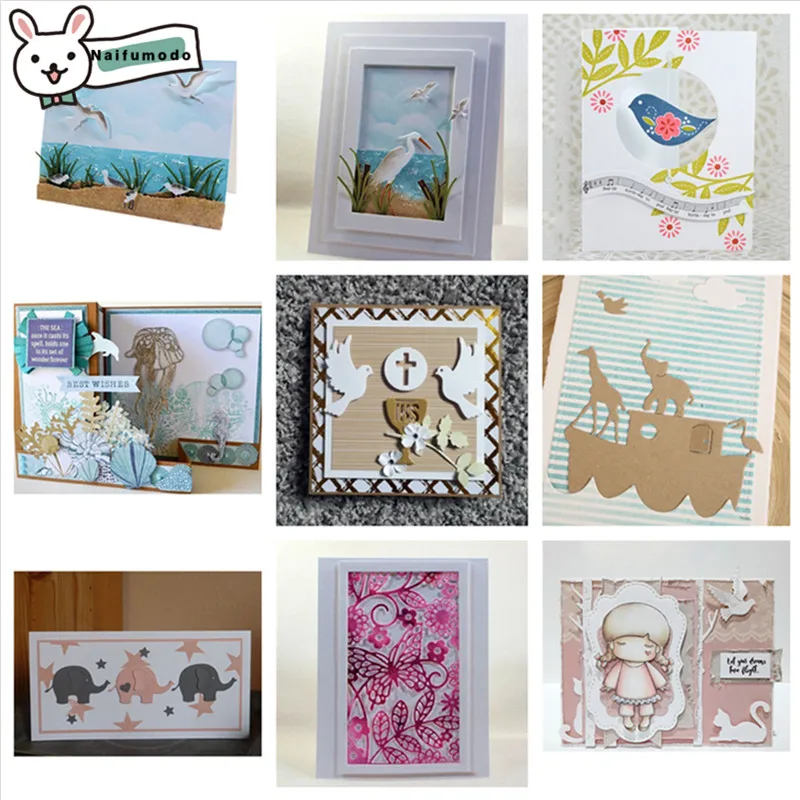 

Naifumodo Animal Metal Cutting Dies Diecuts for Scrapbooking Card Making Embossing Stencil New Craft Dies Butterfly Bird Die