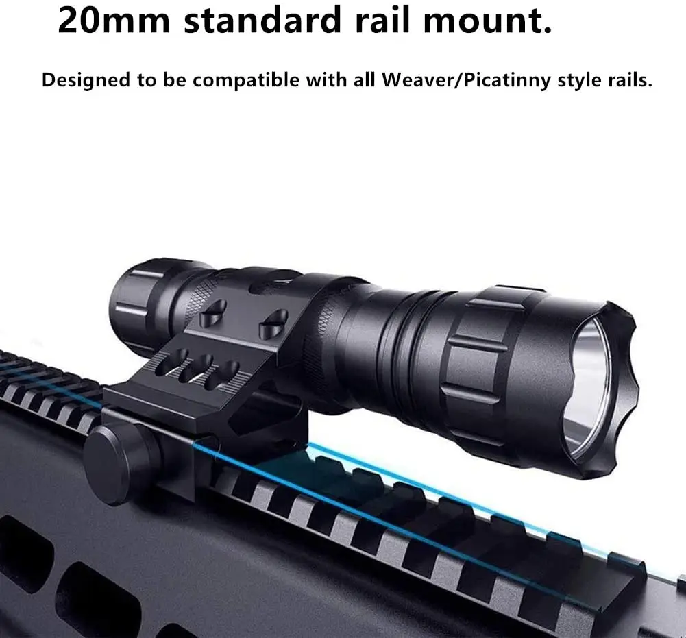 Weapon Flashlight Mount 25.4mm/30mm Quick Release Offset Holder Scope for 20mm Picatinnly Rail Hunting Gun Accessories
