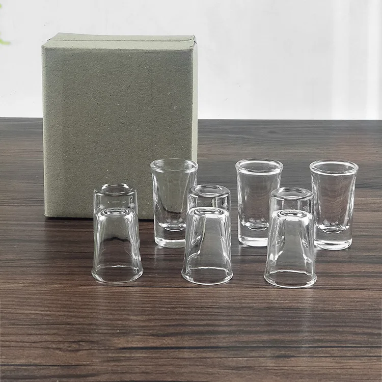 

Household Spirit Glass Liquor Divider Set Small Wine Cup Thick Bottomed Shot Glass Wine Cup 12 Shuttlecocks in Each Box a Genera