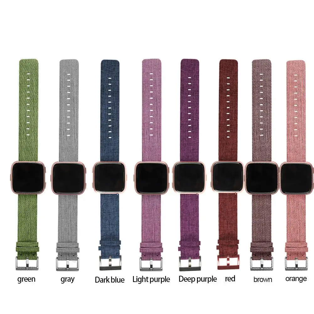 Холст часы ремешок с пряжкой Разъем для Fitbit Versa Sport Smartband# BW