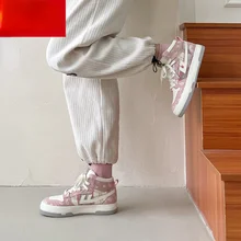 

High Top Shoes Women's Fall/Winter 2021 New Women's Shoes AJ Air Force One ow Co-branded Sakura Versatile Sports Shoes