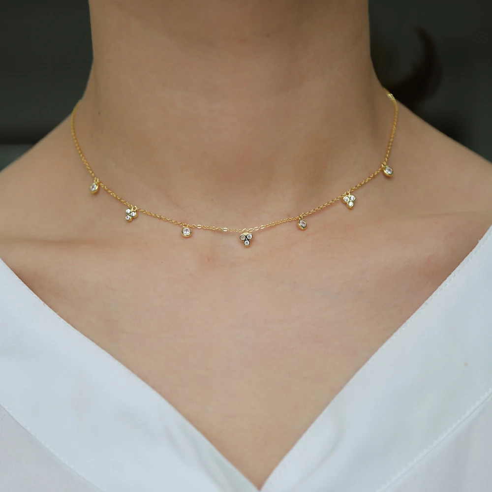 Minimal Necklace gold Thin Chain drip 