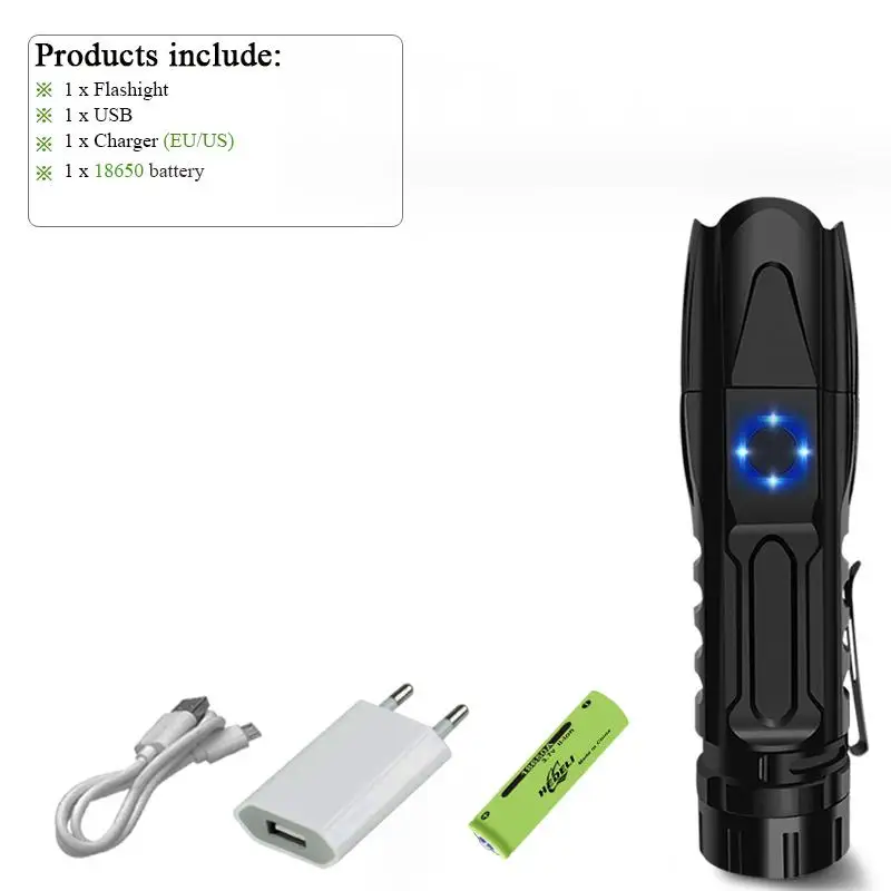 B Самый мощный мини светодиодный фонарь-фонарик с высокой яркостью usb xhp90 перезаряжаемый 26650 или 18650xhp70 xhp50 охотничий ручной фонарь XHP7.2 - Испускаемый цвет: B