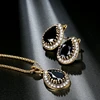 Kinel Black Stone Woman Jewelry Set Fashion Dubai Gold Drop Earrings Necklace Vintage Wedding Jewelry Wholesale ► Photo 3/6