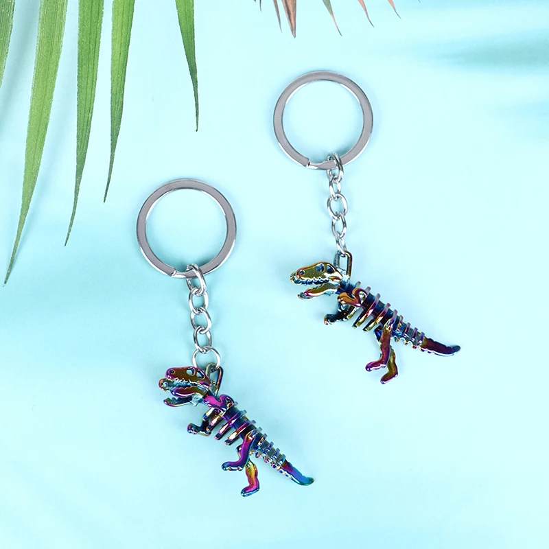 1Pc Alloy Colorful Skeleton Dinosaur Keychain Holiday Gift Pendant Cartoon Dinosaur  Keychain Car Key Bag Pendant Random Delivery - AliExpress