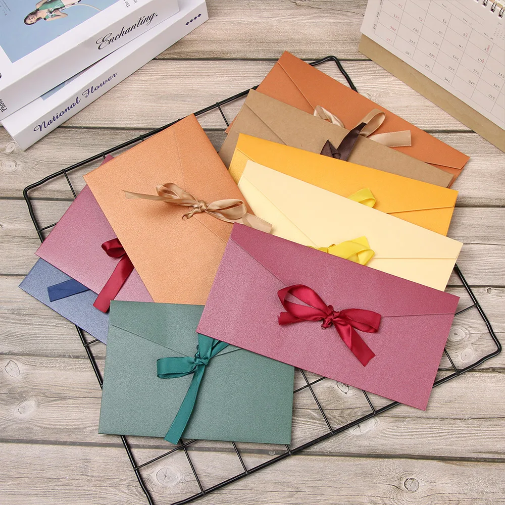 10pcs/lot Gift Envelope Letter Set Envelopes for Invitations Stationery Cards Envelope De Casamento Kraft Red