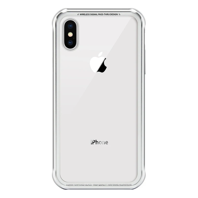 Чехол SwitchEasy iGlass для iPhone XS/X. Материал полиуретан, алюминий, стекло. Цвет серебряный