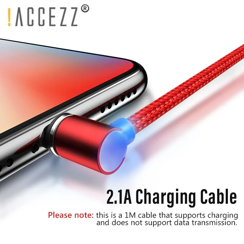 ! Магнитный USB кабель ACCEZZ 90 градусов для iPhone 12 11 Pro max X XS MAX XR 8 IOS 13 14|Кабели мобильных