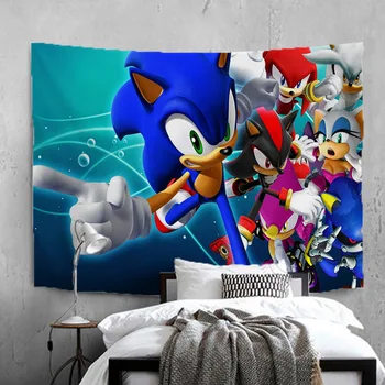 

Anime Sonic The Hedgehog Tapestry 3D Printed Tapestrying Rectangular Home Decor Wall Hanging 01