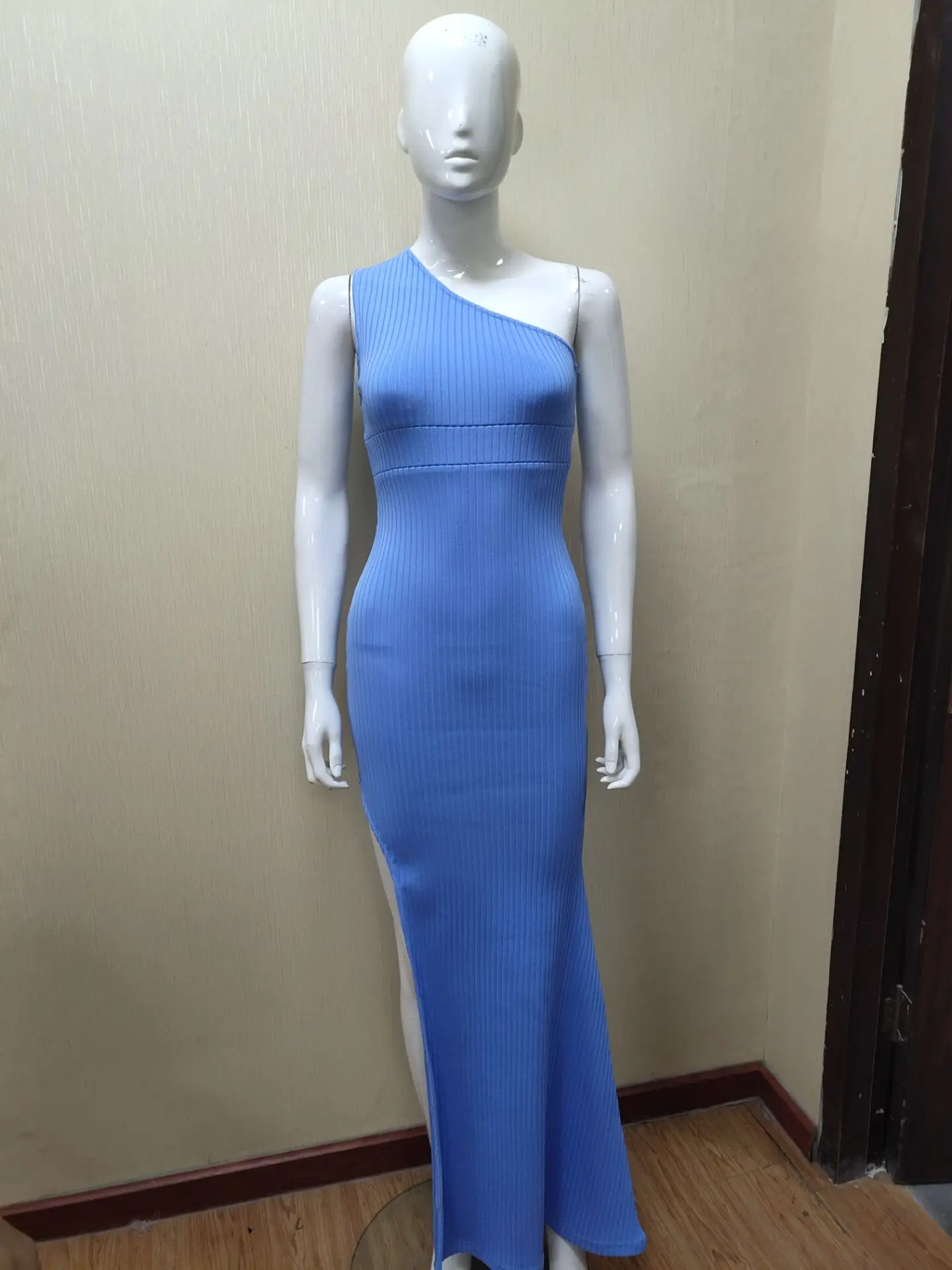 Элегантное сексуальное оранжевое синее длинное Бандажное платье Vestidos на одно плечо, дизайнерское модное вечернее платье Vestido
