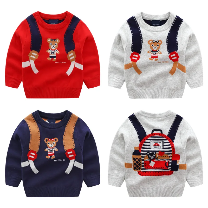 

Boys Girls Baby Kids Casual Autum Winter cartoon bear Christmas Long sleeve Sweaters Soft Warm Children's Sweater Coats