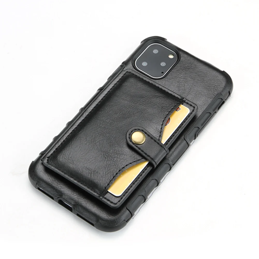 Black Eqvvol Чехол-бумажник в стиле ретро из искусственной кожи для iPhone 11 Pro MAX X XS XR 7 8 6 6s Plus чехол с отделением для кредитных карт Жесткий Чехол-книжка - Цвет: Black