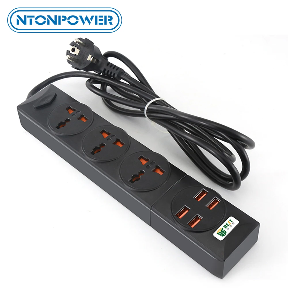 

NTONPOWER Universal Power Strip 4 USB Charger Smart Home Electronic Socket EU Plug Extension cord For EU UK AU US