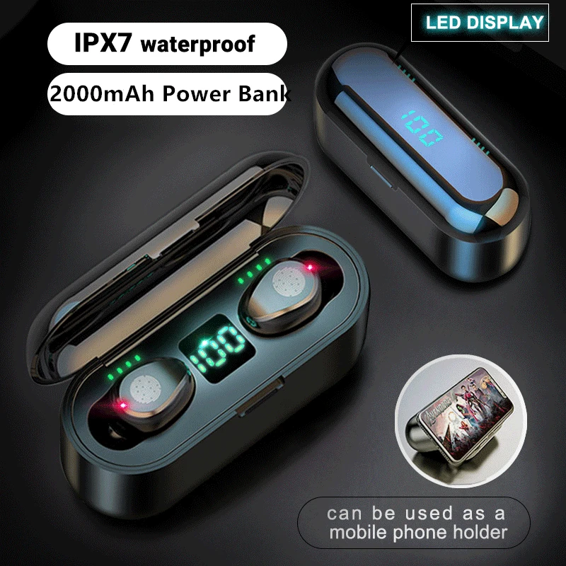 

120 hours standby Hifi Wireless Headphones Waterproof Bluetooth Earphones USB Earbuds siri touch 2000mAh earpieces for xiaomi