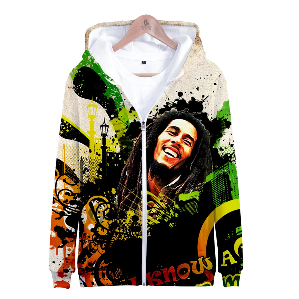 Bob marley-moletom com capuz masculino e feminino