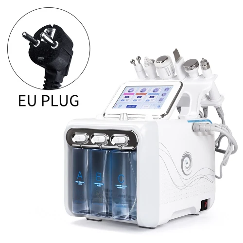 EU Plug 6 в 1 портативный гидро дермабразия уход за кожей красота машина вода кислородная струя гидро Алмазная пилинг микродермабразия - Цвет: EU Plug