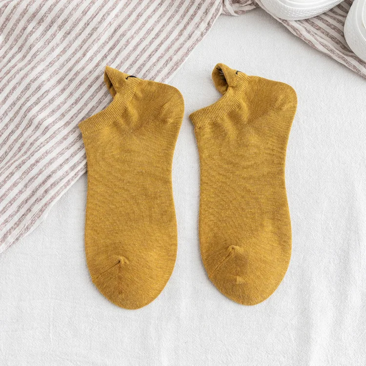 gold toe socks for women 20 Pcs=10pairs/Lot Cotton Funny Socks Women Kawaii Embroidered Expression Women Socks Happy Cute Socks Candy Color Skarpetki trainer socks womens Women's Socks