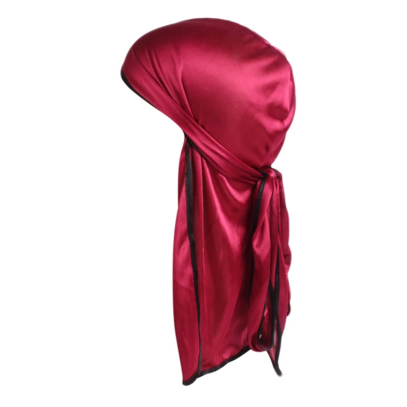 H Пляжная кепка аксессуары для одежды Doo Rags с длинным хвостом шелковистый тюрбан колпак для головы бандана головной убор - Цвет: H