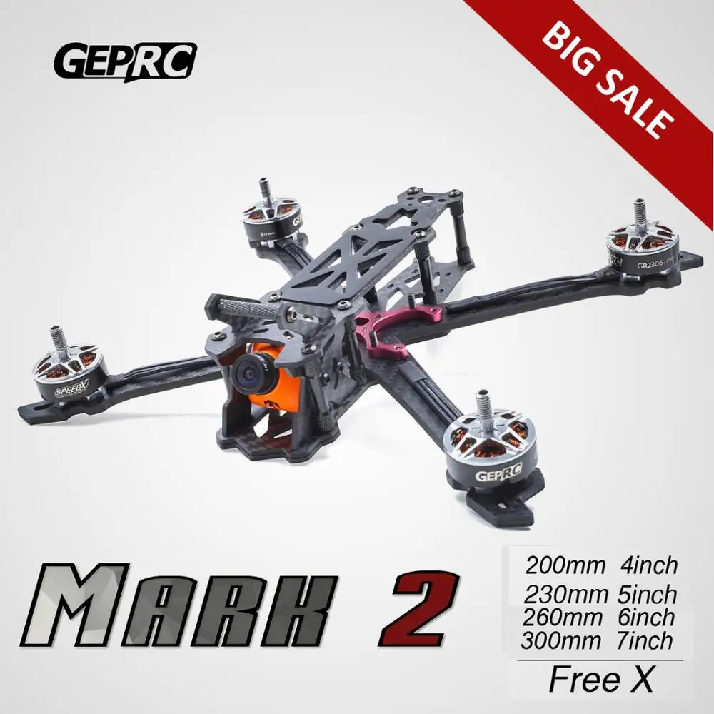 Квадрокоптер Martian гоночный Дрон Mark2 Mark 200 мм 230 260 300 FPV свободный стиль X GEPRC GEP 4