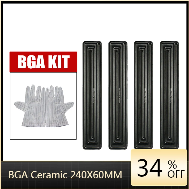 Piastra riscaldante in ceramica 240X60MM 600W inferiore a infrarossi BGA per stazione di rilavorazione ESD riparazione saldatura guanti antistatici funzionanti