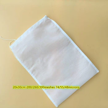 

10pcs/lot-20x30cm-200/260/300meshes 74/55/48microns Fruit juice Coffee Wine nylon liquid filter bags Food grade mesh Filter Bag
