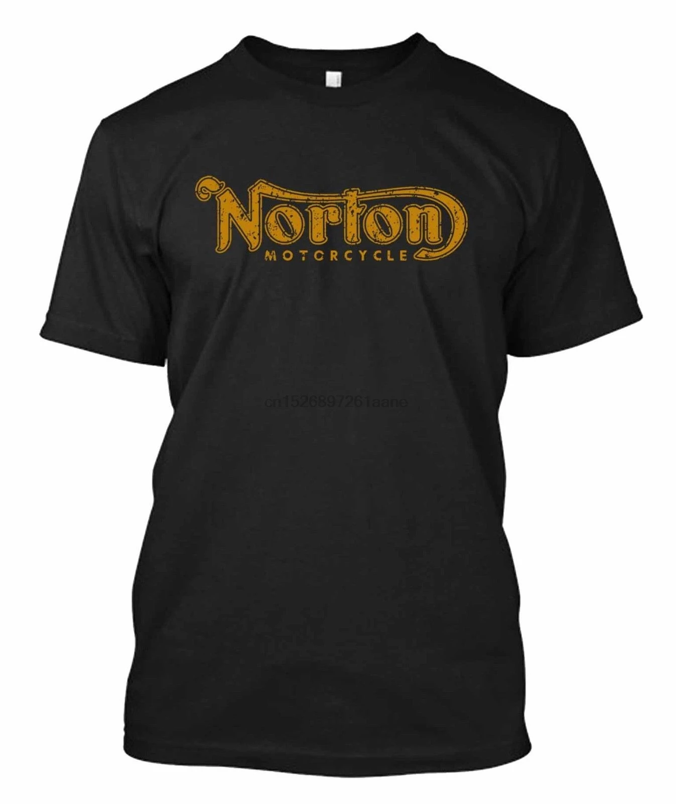 Винтажная Мужская черная футболка Norton на заказ Летняя мужская модная