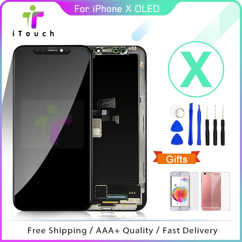 Great Quality Oem Oled For Iphone X Lcd Tft Display Touch Screen 5.8 Inch Replacement With 3d