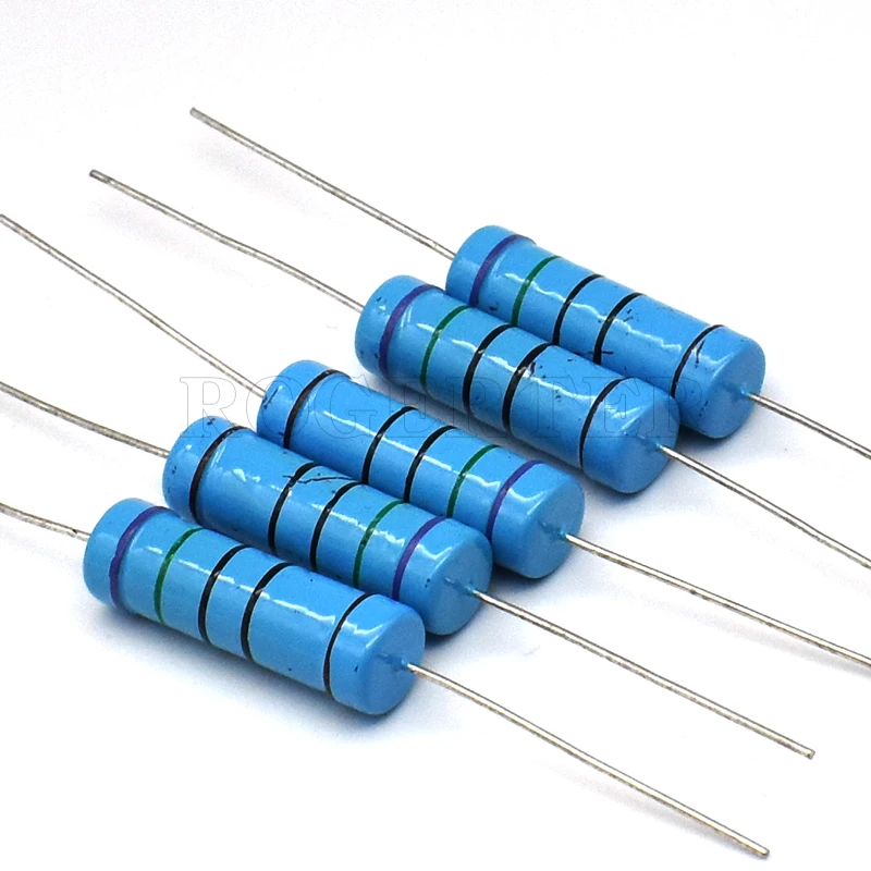 10pcs 5W 1%Metal Film Resistor 0.1R-1MR ohm DIP resistance Watts5 Precision1 Various specifications are available resistencias