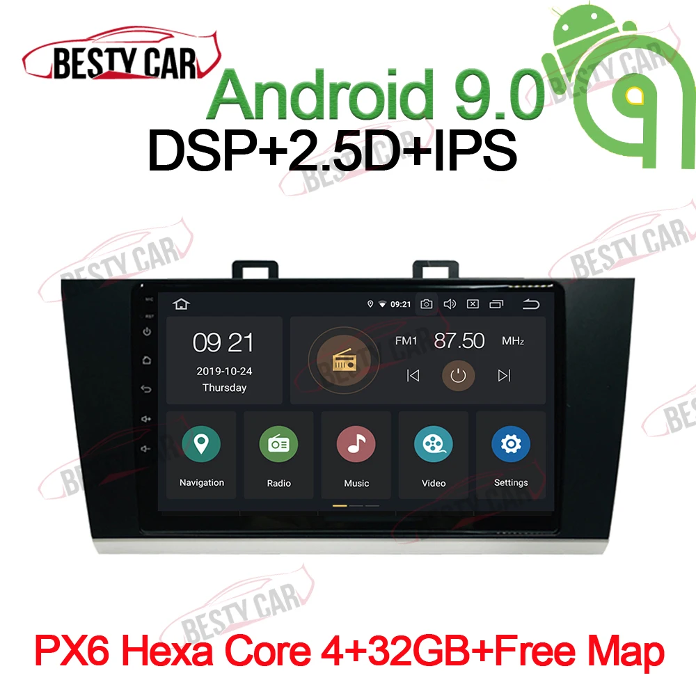 PX6-4-32GB-CarPlay " Android 9,0 Автомобильный мультимедийный плеер Радио стерео для Subaru Outback Legacy- gps навигация головное устройство видео 2.5D ips DSP - Цвет: PX6-4-32GB-CarPlay