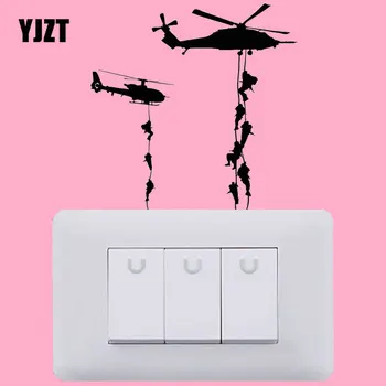 

YJZT Helicopter Decor Vinyl Wall Decals Light Switch Stickers High-quality S18-0085