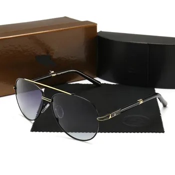 

2020 New Men's Polarized Sunglasses Metal Frame Black Lens Retro Driver Sunglasses Wholesale