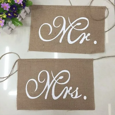 1 пара Романтических Свадебных вывесок для стула баннер Mr Mrs жених реквизит