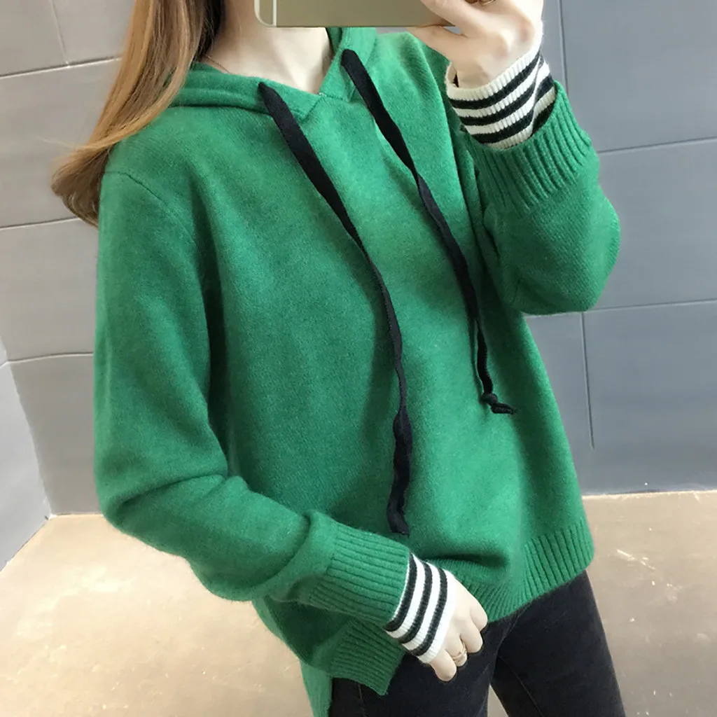 Ropa mujer bluza damsk толстовки женские повседневные однотонные с длинным рукавом негабаритных толстовка с завязками Трикотажные s moletom feminino