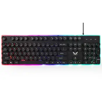 

1.5m Wired Gaming Keyboard With 3-Color Backlight 104 (Key) English Keyboard With Punk Key Cap Usb Interface For Playing PUB CF