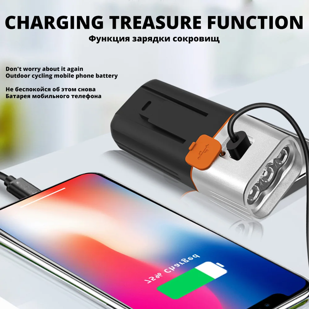 Clearance 5200mAh Bicycle LED Light 3* L2/T6 USB Rechargeable Bike Light MTB Headlight as Power Bank Taillight Safety Bike Accessories 3