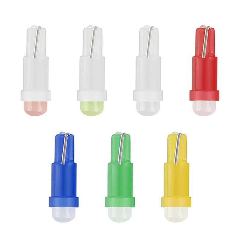 

10Pcs Car LED Bulb T5 1SMD Car Cob LED Instrument Light Indicator Bulb DC 12V White Red Blue Yellow Green