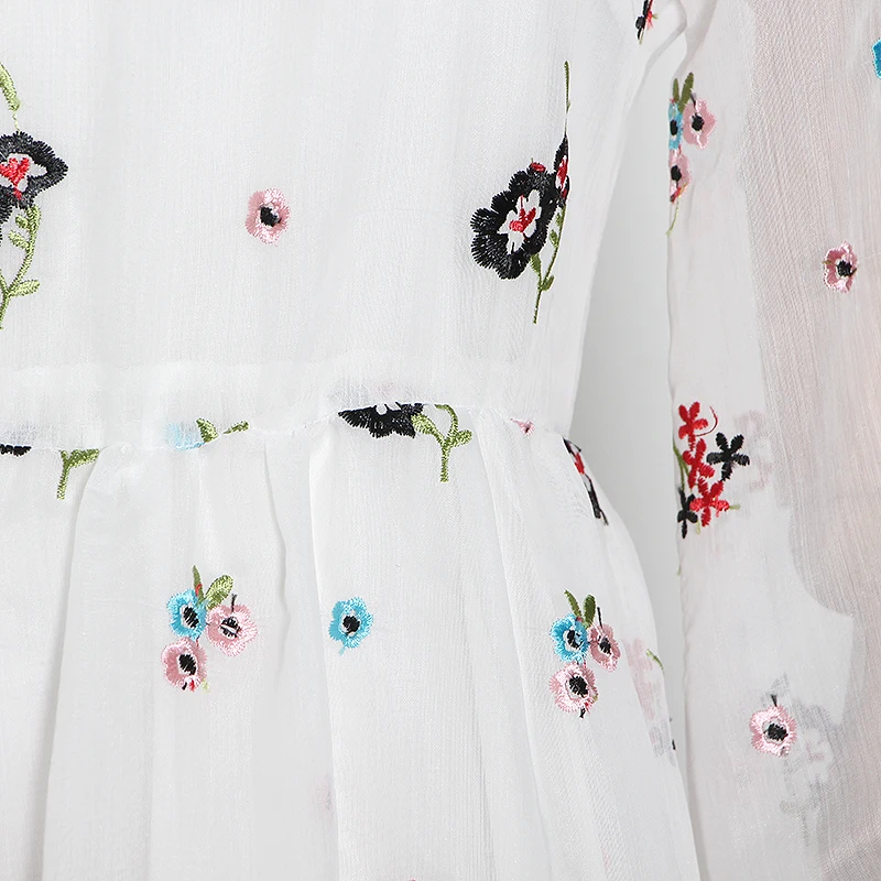 TWOTWINSTYLE Print Patchwork Mesh Dress For Women