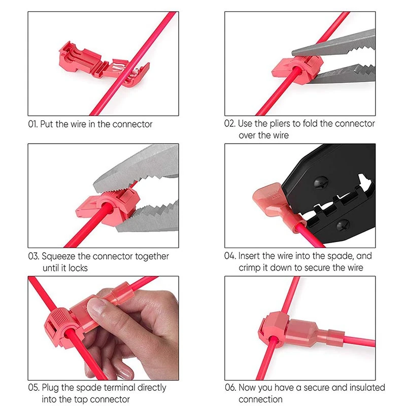 260 шт функция T Tap электрические разъемы-быстроразъемные краны и изолированные мужские быстроразъемные клеммы