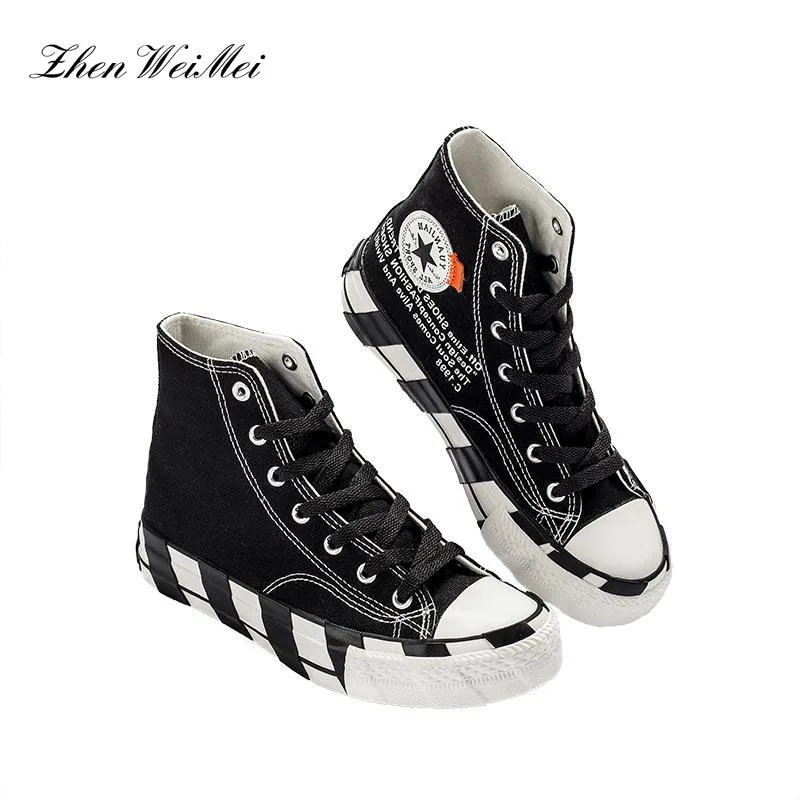 

High To Help Wild New Spring Women's Shoes Chessboard Vulcanized Shoes Autumn Women's Canvas Shoes Black and White