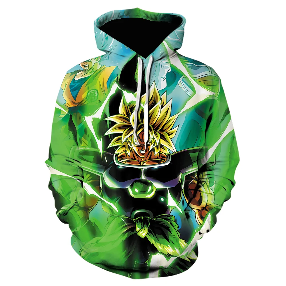 

2020 New Autumn Winter 3D Printed mens Hoodies Dragon Ball Z Cosplay green Hoodie anime Jacket clothing japanese streetwear