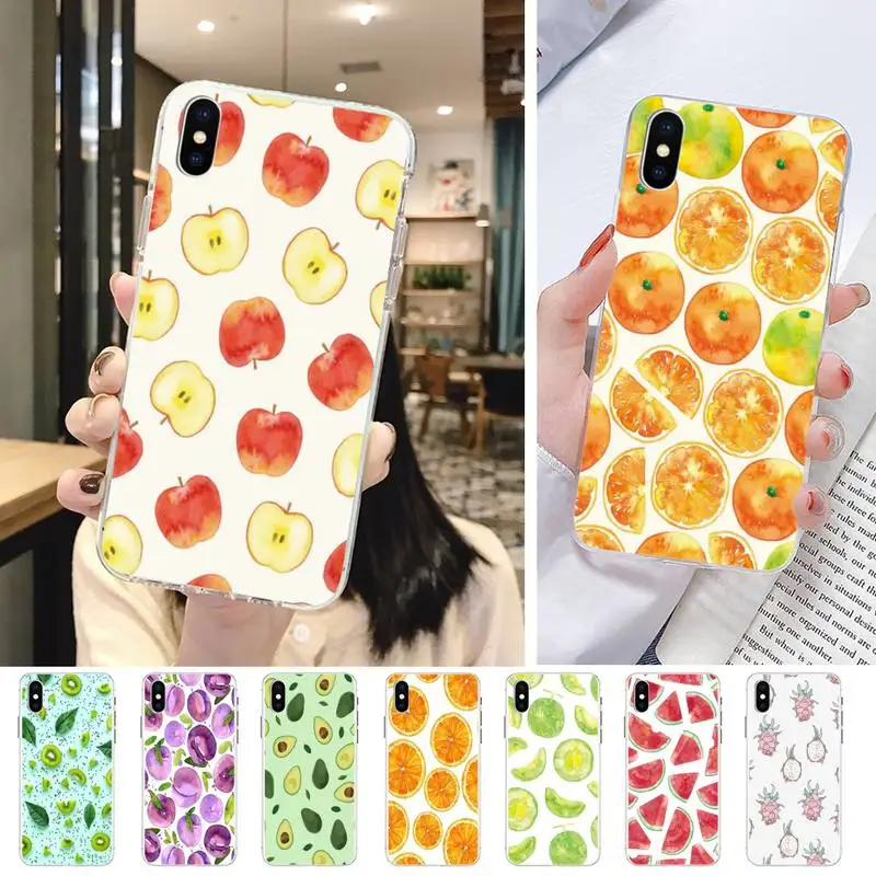 Motirunner фрукты и овощи плитка мягкий чехол для телефона Capa IphoneX XS 11 11Pro 5 5s SE 6 6s Plus 7 8