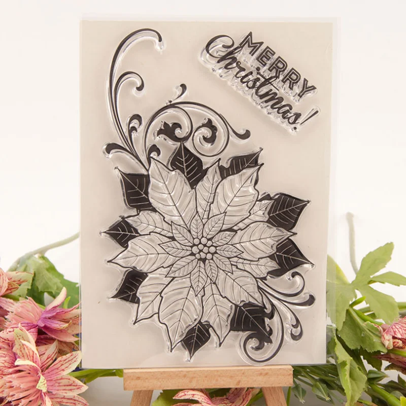 1pc Merry Christmas Transparent Clear Silicone Stamp Seal Cutting DIY Scrapbook Rubber Coloring Embossing Diary Decor Reusable 1pc feather flower silicone clear seal stamp diy scrapbook embossing photo album decoration rubber stamp art handmade stationery