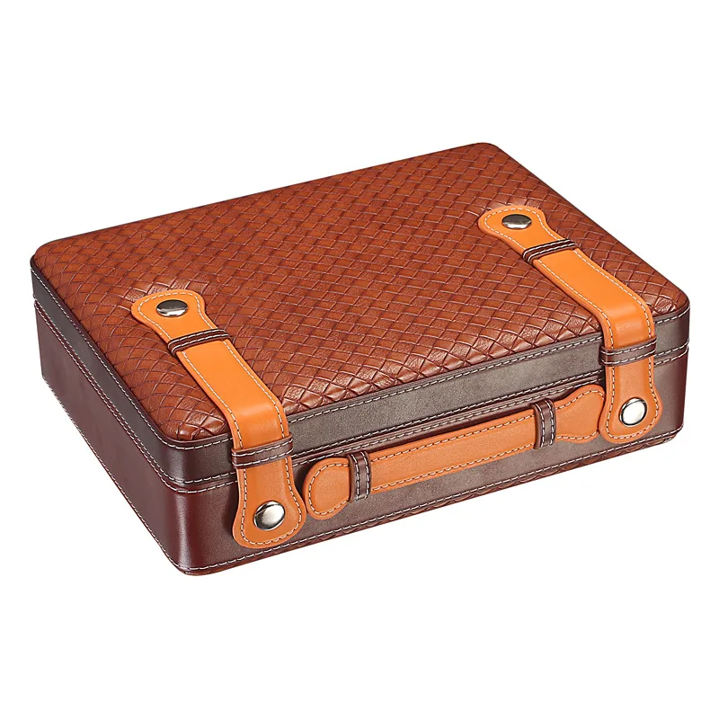 

Cigar Travel Humidor Box Cedar Wood Leather Cigar Case Humidifier Hygrometer Cigar Humidor Sigaren Box For Cigars