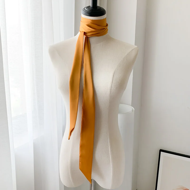 HOT Skinny Scarf Women's Belt Scarfs Narrow Smooth Satin Long Silk