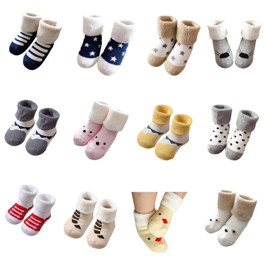 Socks Baby Infant Toddler Boys Girls Cartoon Cute Animals Sock Anti-Slip Knitted Keep Warm stockings | Детская одежда и обувь